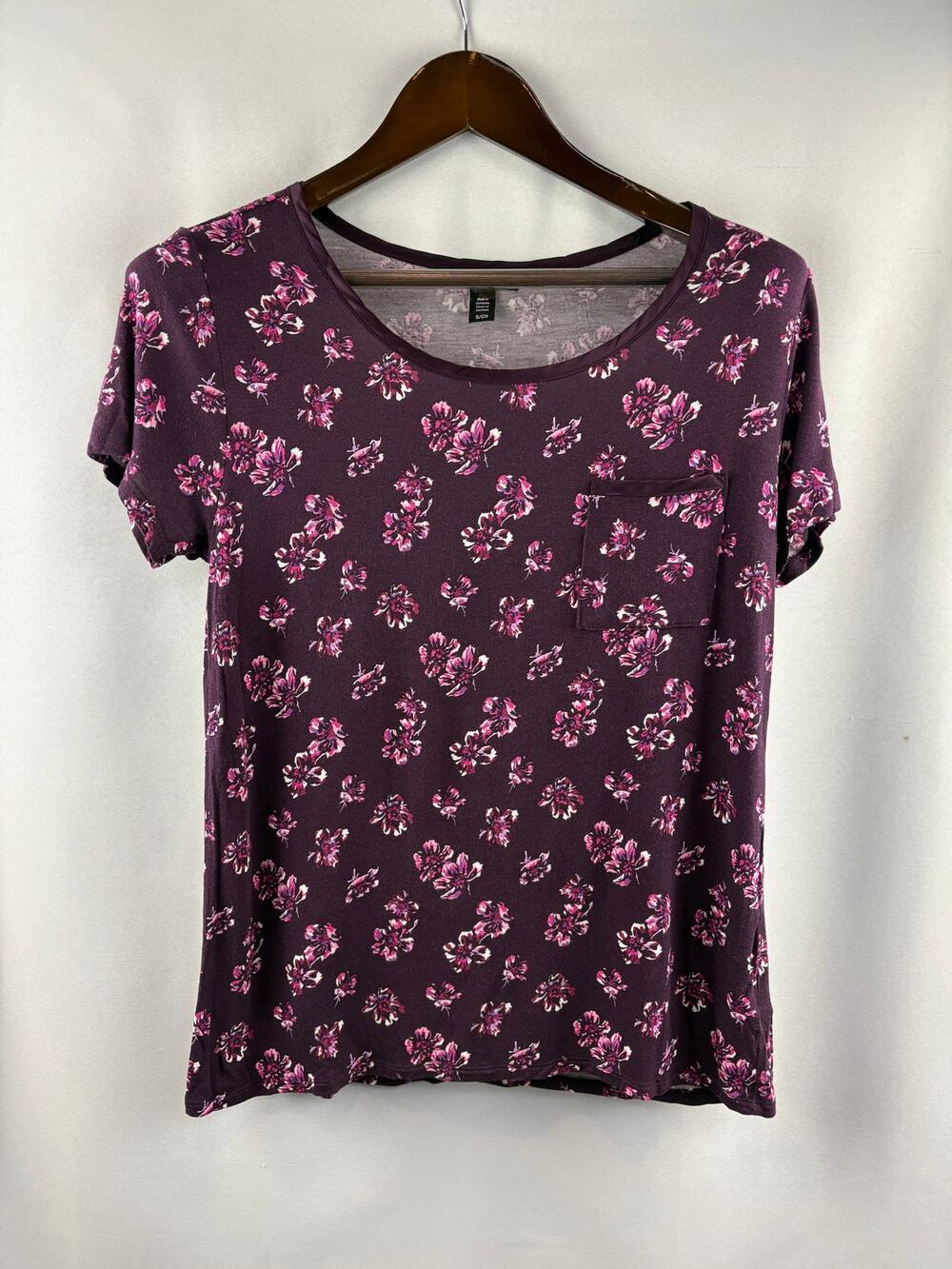 Women’s Midnight Small Purple Floral T-Shirt